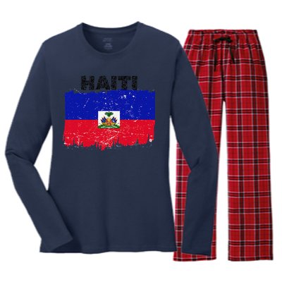 Haiti Haitian Flag Day Haitian Pride Women's Long Sleeve Flannel Pajama Set 