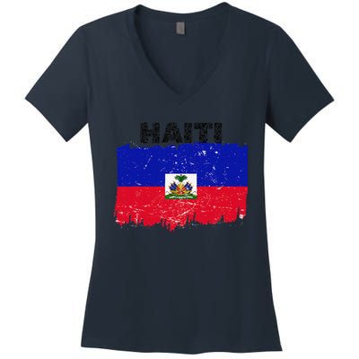 Haiti Haitian Flag Day Haitian Pride Women's V-Neck T-Shirt