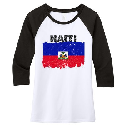 Haiti Haitian Flag Day Haitian Pride Women's Tri-Blend 3/4-Sleeve Raglan Shirt