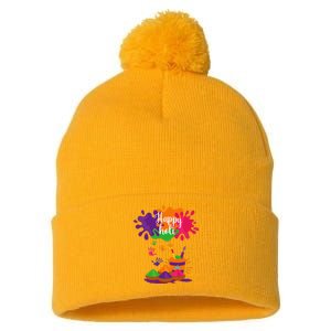 Happy Holi Festival Outfit For Family Pom Pom 12in Knit Beanie