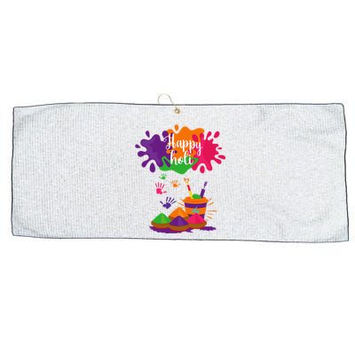 Happy Holi Festival Outfit For Family Large Microfiber Waffle Golf Towel