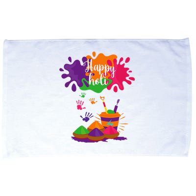 Happy Holi Festival Outfit For Family Microfiber Hand Towel