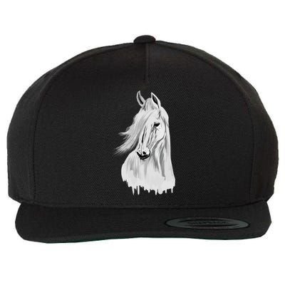 Horse Head Funny Equestrian Animal Lover Gift Gift Wool Snapback Cap