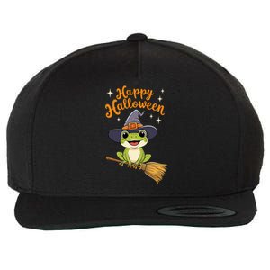 Happy Halloween Frog Cute Costume Funny Frog Witch Wool Snapback Cap