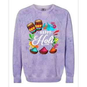 Happy Holi Festival Color Costume India Hindu Spring Funny Gift Colorblast Crewneck Sweatshirt