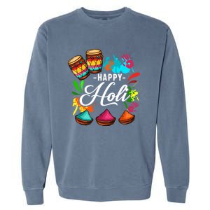 Happy Holi Festival Color Costume India Hindu Spring Funny Gift Garment-Dyed Sweatshirt