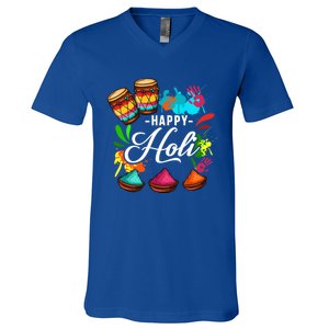 Happy Holi Festival Color Costume India Hindu Spring Funny Gift V-Neck T-Shirt