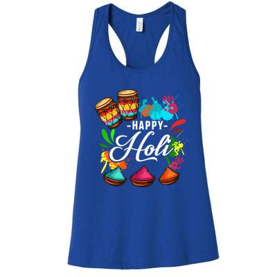 Happy Holi Festival Color Costume India Hindu Spring Funny Gift Women's Racerback Tank