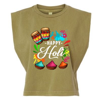 Happy Holi Festival Color Costume India Hindu Spring Funny Gift Garment-Dyed Women's Muscle Tee