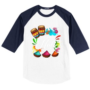 Happy Holi Festival Color Costume India Hindu Spring Funny Gift Baseball Sleeve Shirt