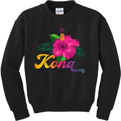 Hawaii Hibiscus Flowers Kona Aloha State Tropic Islands Kids Sweatshirt