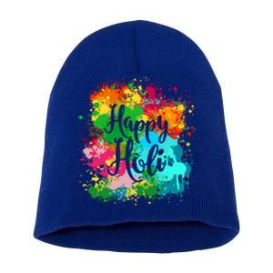 Happy Holi Festival Color Costume India Hindu Spring Funny Gift Short Acrylic Beanie