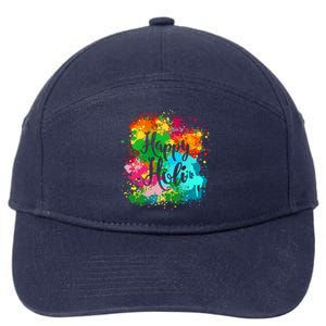 Happy Holi Festival Color Costume India Hindu Spring Funny Gift 7-Panel Snapback Hat