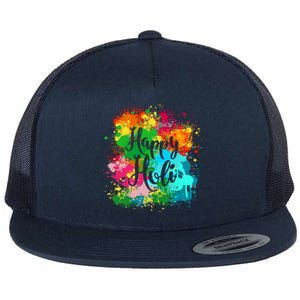 Happy Holi Festival Color Costume India Hindu Spring Funny Gift Flat Bill Trucker Hat