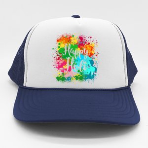 Happy Holi Festival Color Costume India Hindu Spring Funny Gift Trucker Hat