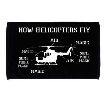 How Helicopters Fly Funny Helicopter Pilot Microfiber Hand Towel