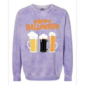 Hoppy Halloween Funny Beer Drinking Halloween Colorblast Crewneck Sweatshirt