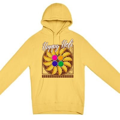 Happy Holi Festival Happy Holi Gujiya Dumpling Of India Tee Gift Premium Pullover Hoodie