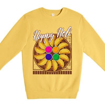 Happy Holi Festival Happy Holi Gujiya Dumpling Of India Tee Gift Premium Crewneck Sweatshirt