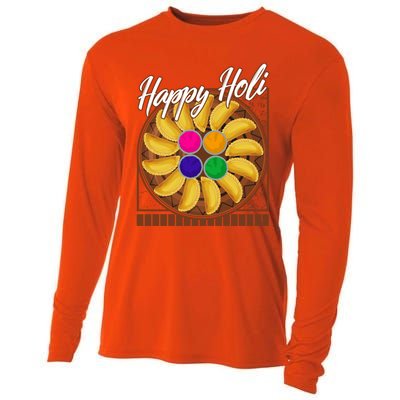 Happy Holi Festival Happy Holi Gujiya Dumpling Of India Tee Gift Cooling Performance Long Sleeve Crew