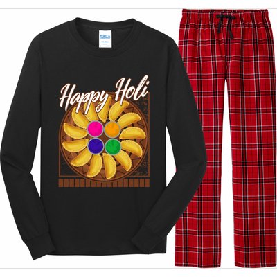 Happy Holi Festival Happy Holi Gujiya Dumpling Of India Tee Gift Long Sleeve Pajama Set