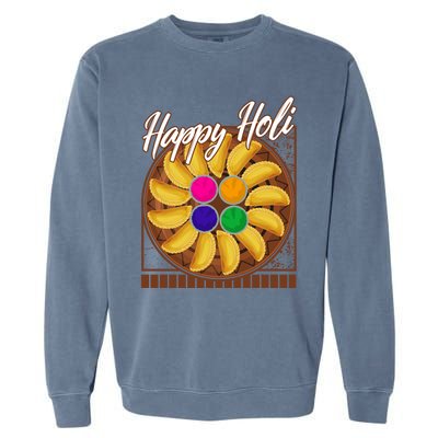 Happy Holi Festival Happy Holi Gujiya Dumpling Of India Tee Gift Garment-Dyed Sweatshirt