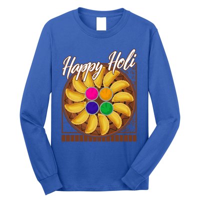 Happy Holi Festival Happy Holi Gujiya Dumpling Of India Tee Gift Long Sleeve Shirt