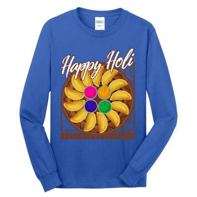 Happy Holi Festival Happy Holi Gujiya Dumpling Of India Tee Gift Tall Long Sleeve T-Shirt