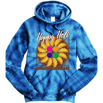 Happy Holi Festival Happy Holi Gujiya Dumpling Of India Tee Gift Tie Dye Hoodie