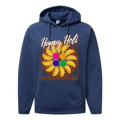 Happy Holi Festival Happy Holi Gujiya Dumpling Of India Tee Gift Performance Fleece Hoodie