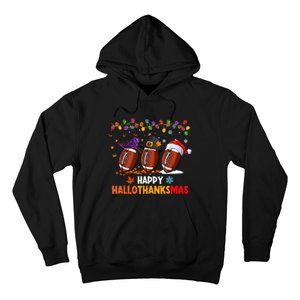 Happy Hallothanksmas Football Halloween Thanksgiving Xmas Hoodie