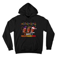 Happy Hallothanksmas Football Halloween Thanksgiving Xmas Hoodie