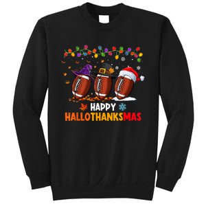 Happy Hallothanksmas Football Halloween Thanksgiving Xmas Sweatshirt