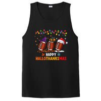 Happy Hallothanksmas Football Halloween Thanksgiving Xmas PosiCharge Competitor Tank