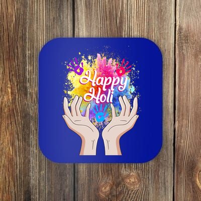 Happy Holi Festival Happy Holi Hands Tee Indian Gift Colors Meaningful Gift Coaster