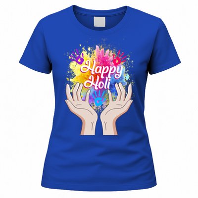 Happy Holi Festival Happy Holi Hands Tee Indian Gift Colors Meaningful Gift Women's T-Shirt