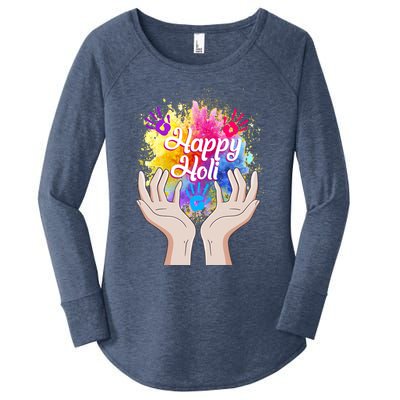 Happy Holi Festival Happy Holi Hands Tee Indian Gift Colors Meaningful Gift Women's Perfect Tri Tunic Long Sleeve Shirt