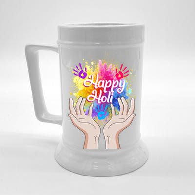 Happy Holi Festival Happy Holi Hands Tee Indian Gift Colors Meaningful Gift Beer Stein