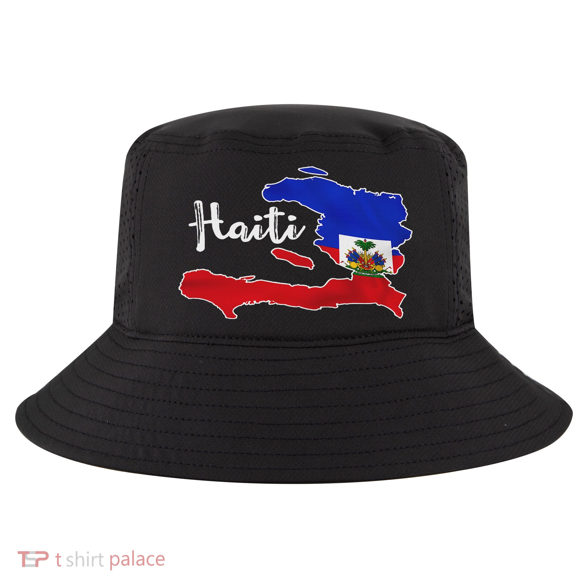 Happy Haitian Flag Day Cool Haiti Flag Map Haitian Pride Cool Comfort Performance Bucket Hat