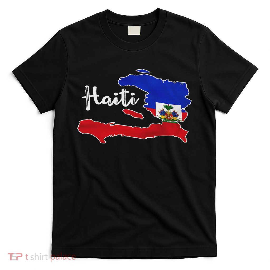 Happy Haitian Flag Day Cool Haiti Flag Map Haitian Pride T-Shirt
