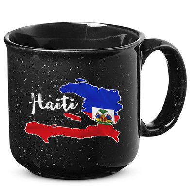 Happy Haitian Flag Day Cool Haiti Flag Map Haitian Pride 15oz Campfire Ceramic Mug