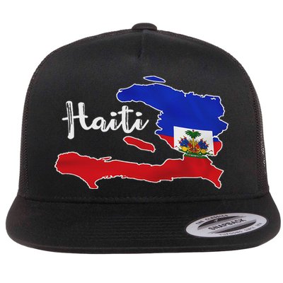 Happy Haitian Flag Day Cool Haiti Flag Map Haitian Pride Flatbill Hat