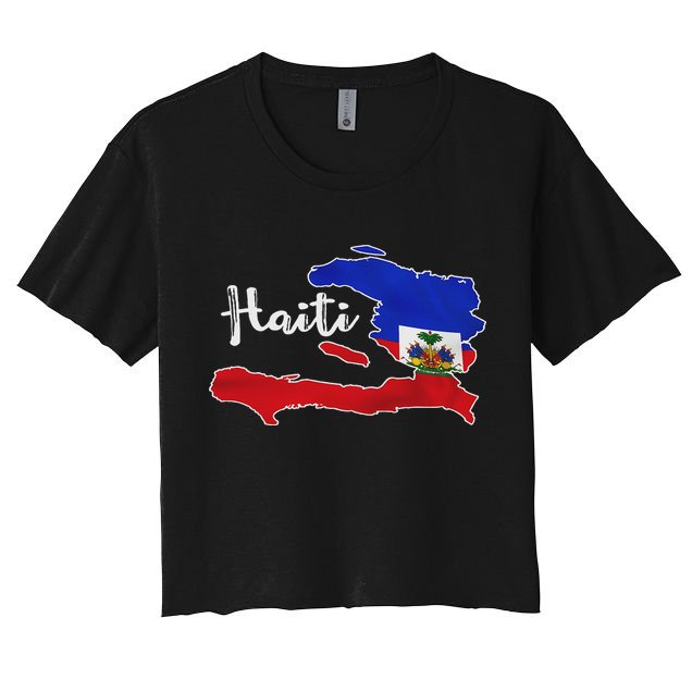 Happy Haitian Flag Day Cool Haiti Flag Map Haitian Pride Crop Top