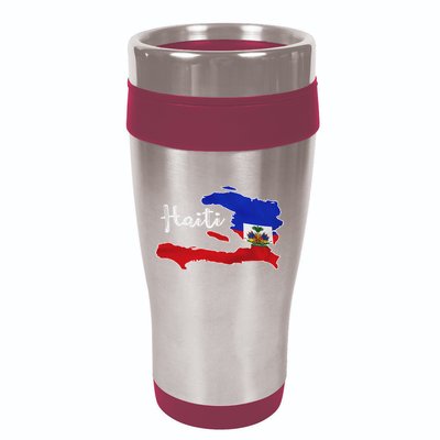 Happy Haitian Flag Day Cool Haiti Flag Map Haitian Pride 16oz Travel Tumbler