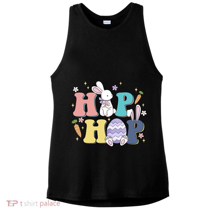 Hip Hop Funny Cute Easter Bunny Ladies PosiCharge Tri-Blend Wicking Tank