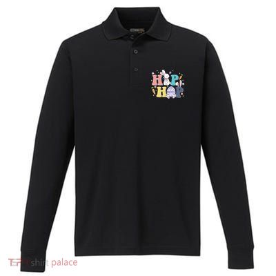 Hip Hop Funny Cute Easter Bunny Performance Long Sleeve Polo