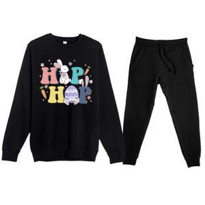 Hip Hop Funny Cute Easter Bunny Premium Crewneck Sweatsuit Set