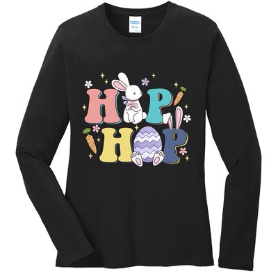 Hip Hop Funny Cute Easter Bunny Ladies Long Sleeve Shirt