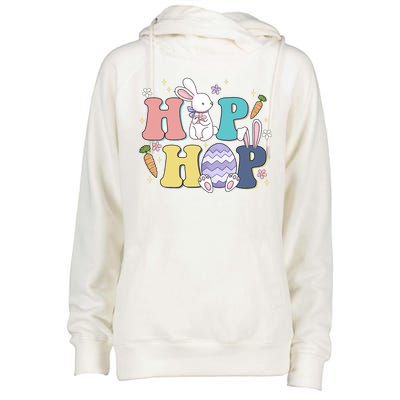 Hip Hop Funny Cute Easter Bunny Womens Funnel Neck Pullover Hood