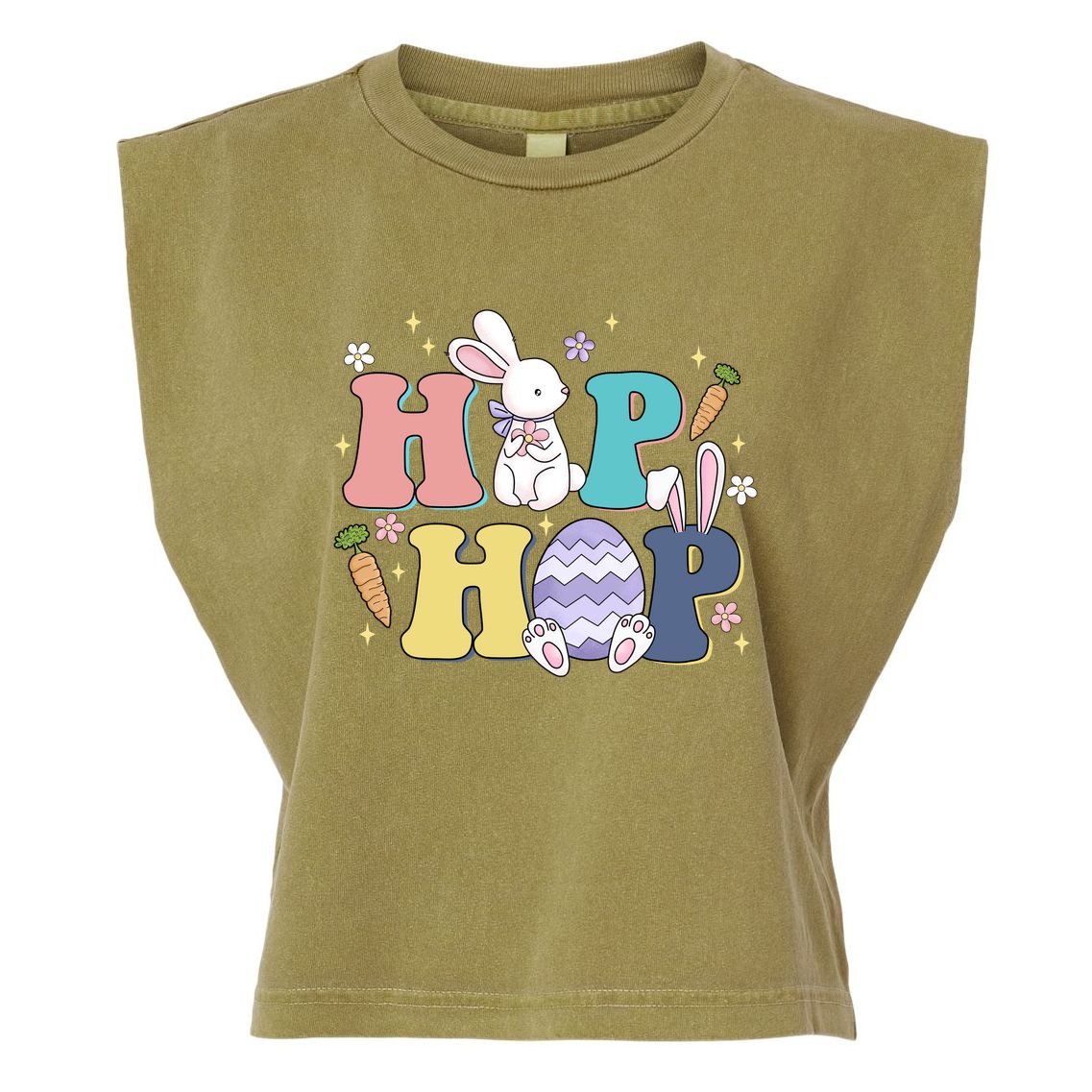 Hip Hop Funny Cute Easter Bunny Garment-Dyed Women's Muscle Tee